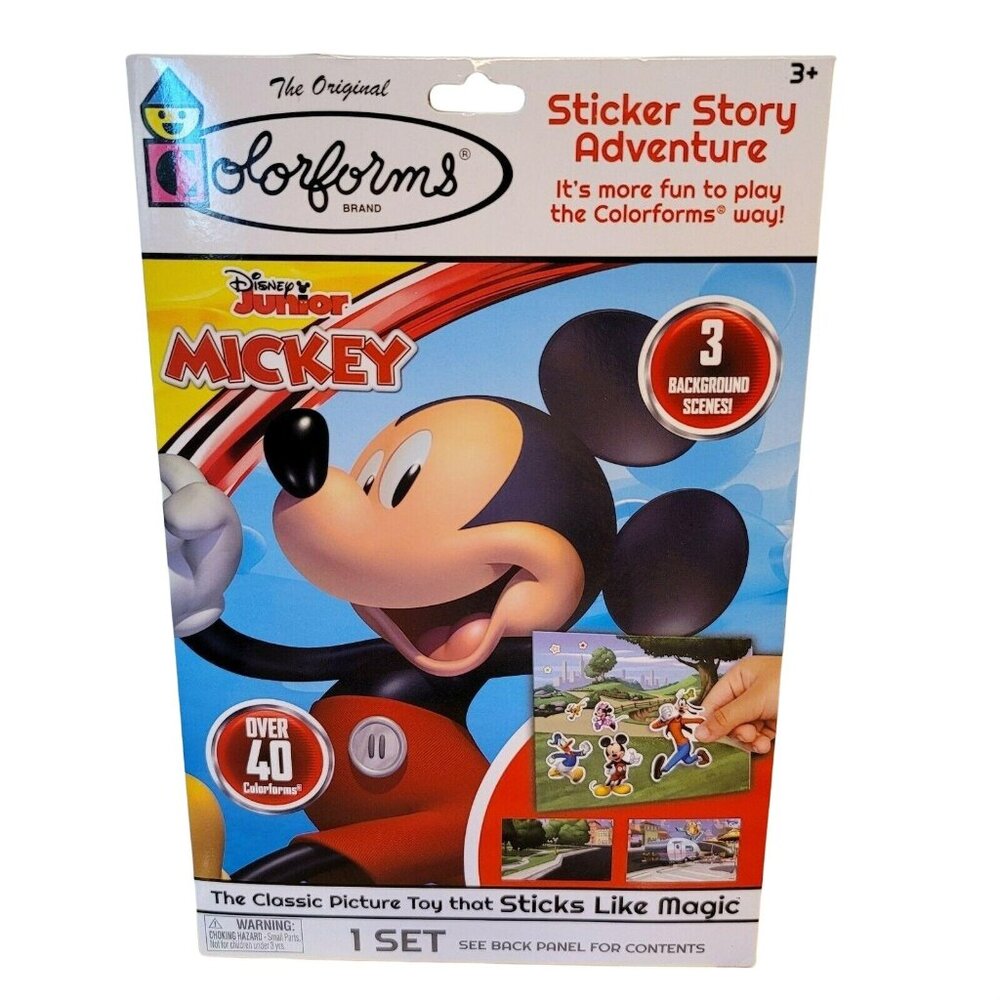 Colorforms Mickey Mouse Sticker Story Adventure Disney Jr Minnie Goofy Retro Toy